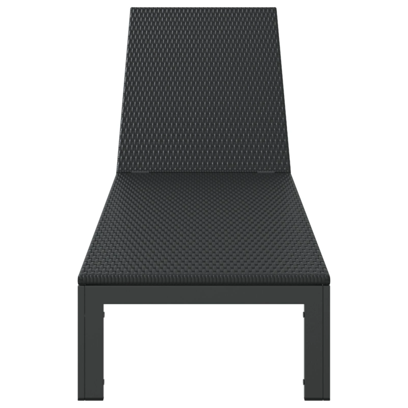 vidaXL Sauļošanās gulta 1-persona Melna 206 x 62.5 x 74 cm poliratāns