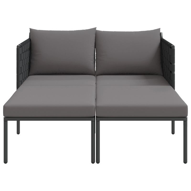 vidaXL Sauļošanās gulta ar spilvenu Antracīts 153 x 115 x 69.5 cm