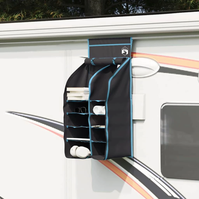 vidaXL Pakarams telts organizators ar 10 kabatām ar uzglabāšanu Melna