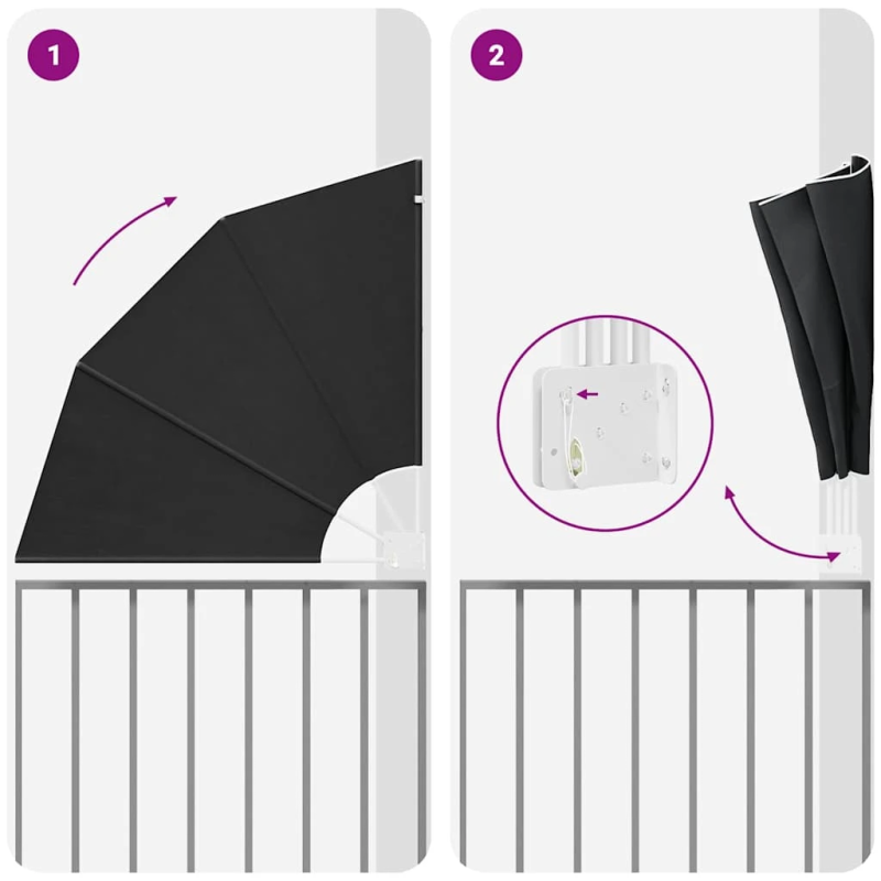 vidaXL Balkona privātuma ekrāns Antracīts 115 x 115 cm Poliesters