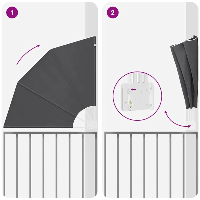 vidaXL Balkona privātuma ekrāns Melna 115 x 115 cm Poliesters