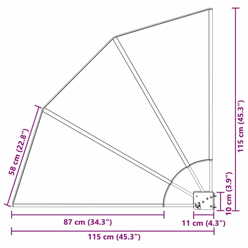 vidaXL Balkona privātuma ekrāns Melna 115 x 115 cm Poliesters