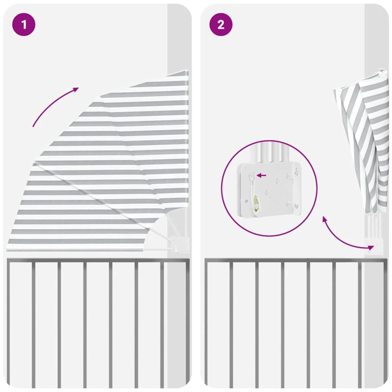 vidaXL Balkona privātuma ekrāns Antracīts un balts 115 x 115 cm