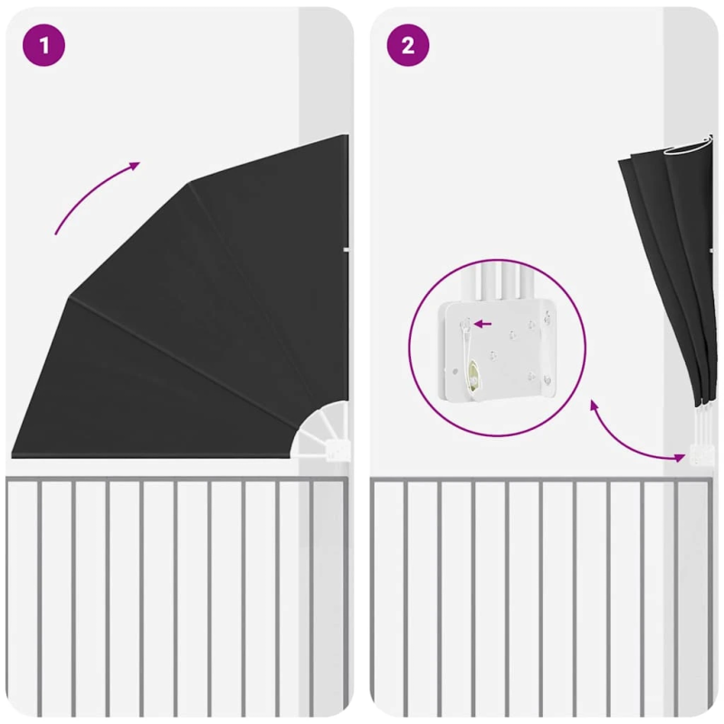 vidaXL Balkona privātuma ekrāns Antracīts 160 x 160 cm Poliesters