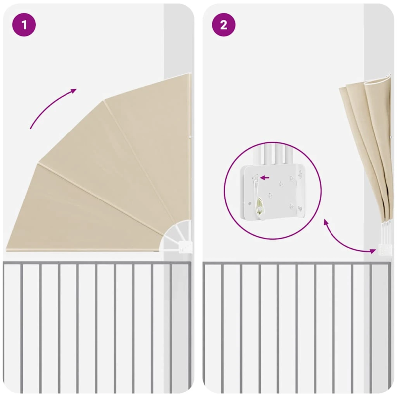 vidaXL Balkona privātuma ekrāns Bēša 160 x 160 cm Poliesters