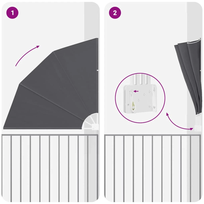 vidaXL Balkona privātuma ekrāns Melna 160 x 160 cm Poliesters