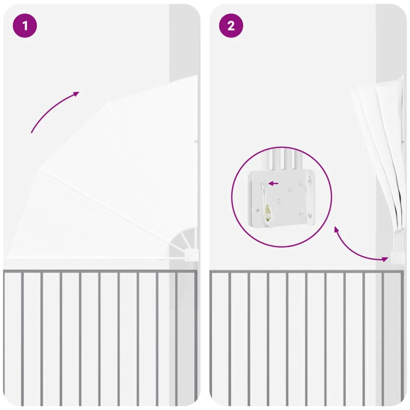 vidaXL Balkona privātuma ekrāns Balts 160 x 160 cm Poliesters