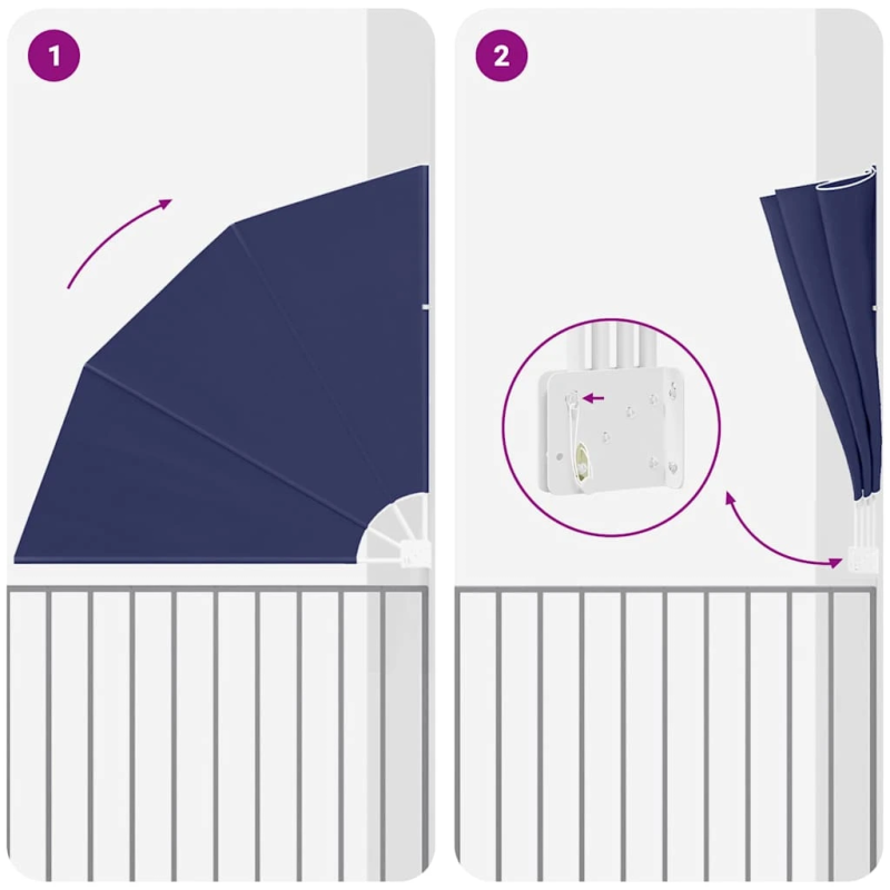 vidaXL Balkona privātuma ekrāns Tums zils 140 x 140 cm Poliesters