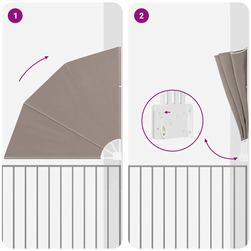 vidaXL Balkona privātuma ekrāns Pelēkbrūna 140 x 140 cm Poliesters