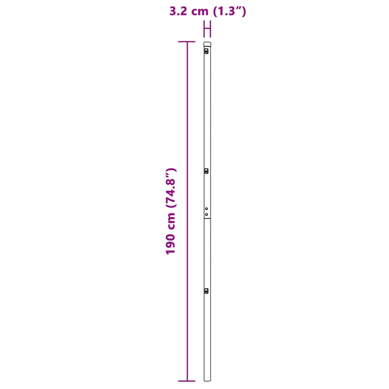 vidaXL Žoga āķis 7 pcs Pelēka Tērauds