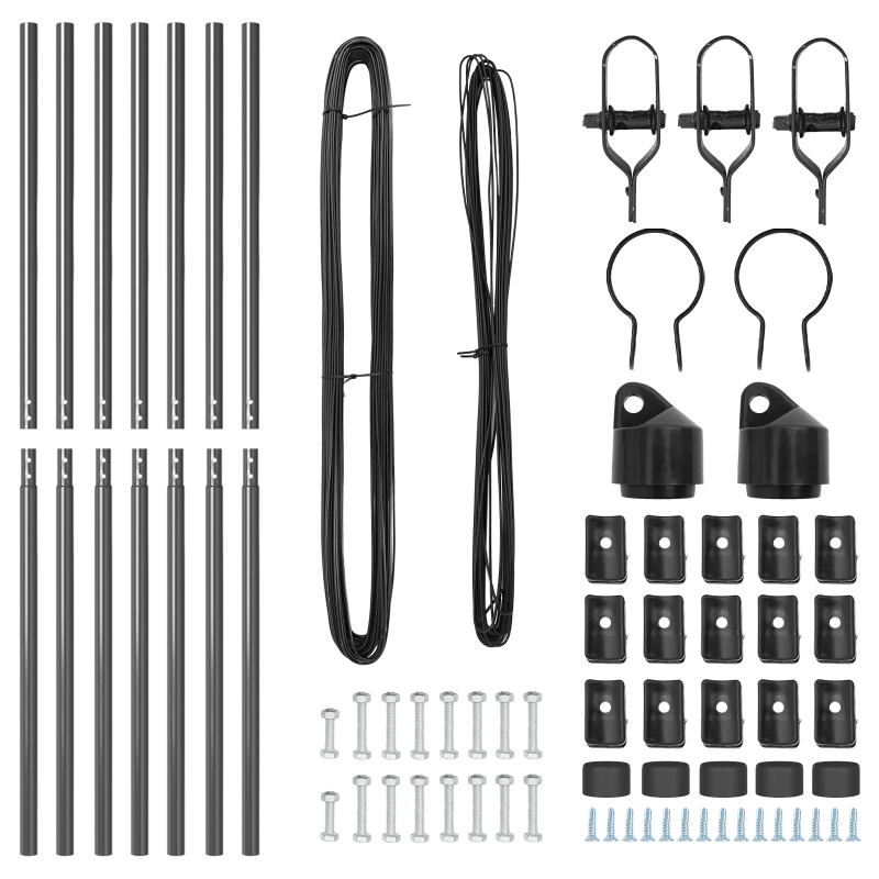 vidaXL Žoga āķis 7 pcs Pelēka Tērauds