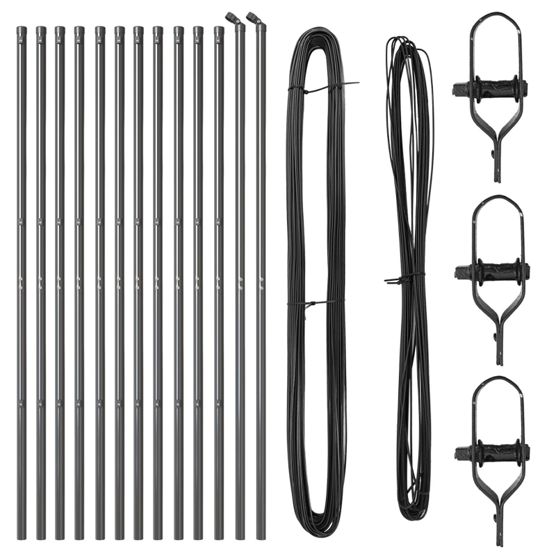 vidaXL Žoga āķis 13 pcs Pelēka Tērauds