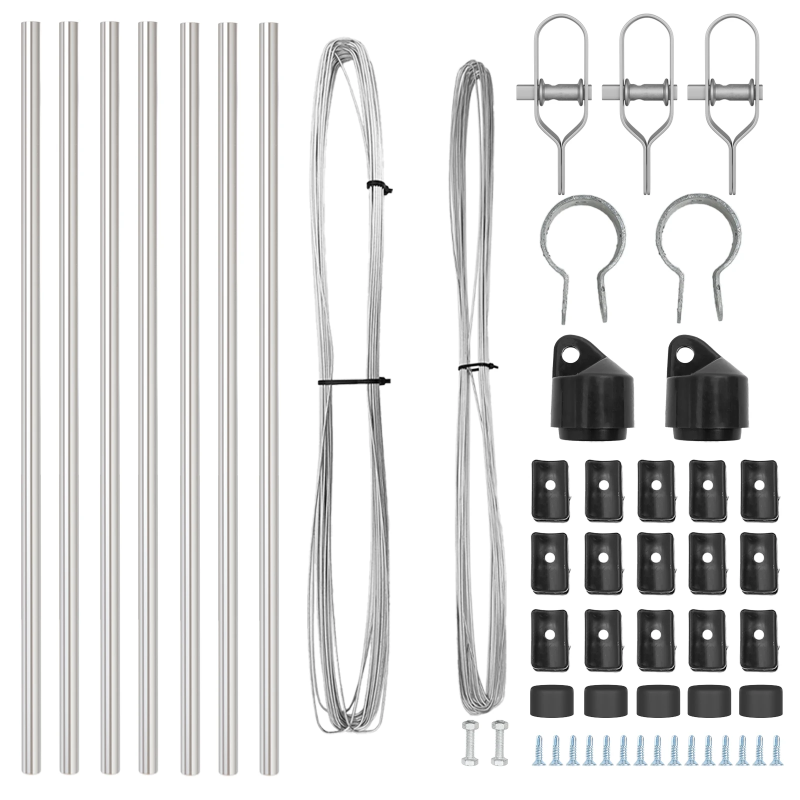 vidaXL Žoga āķis 7 pcs Sudraba Tērauds