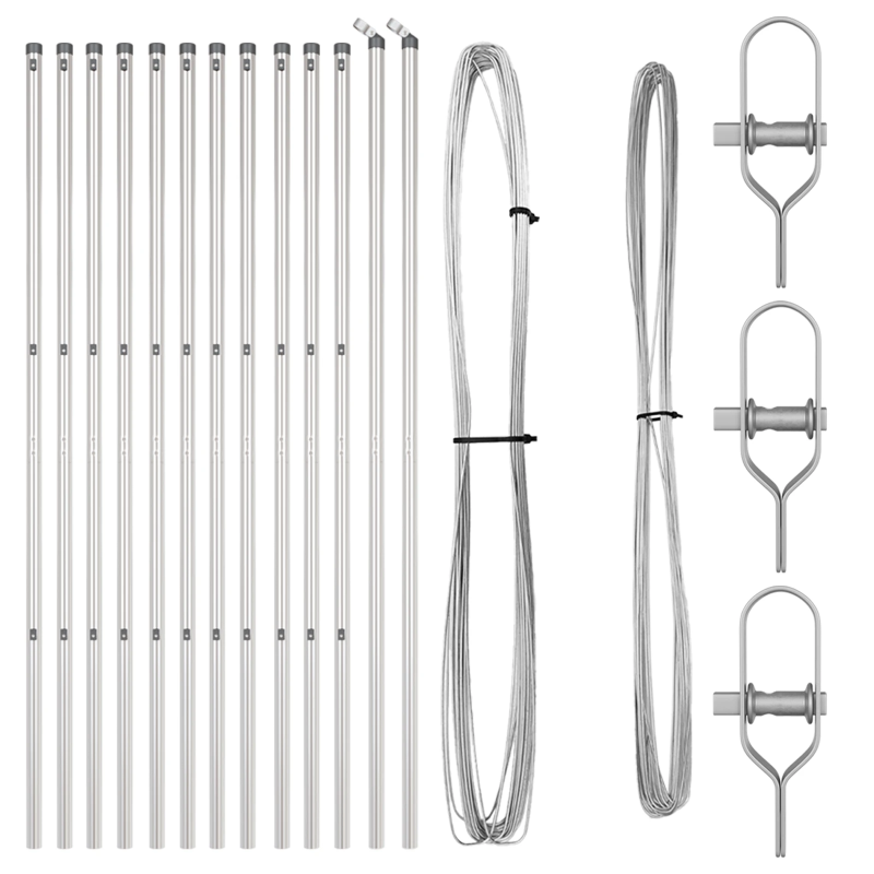 vidaXL Žoga āķis 13 pcs Sudraba Tērauds