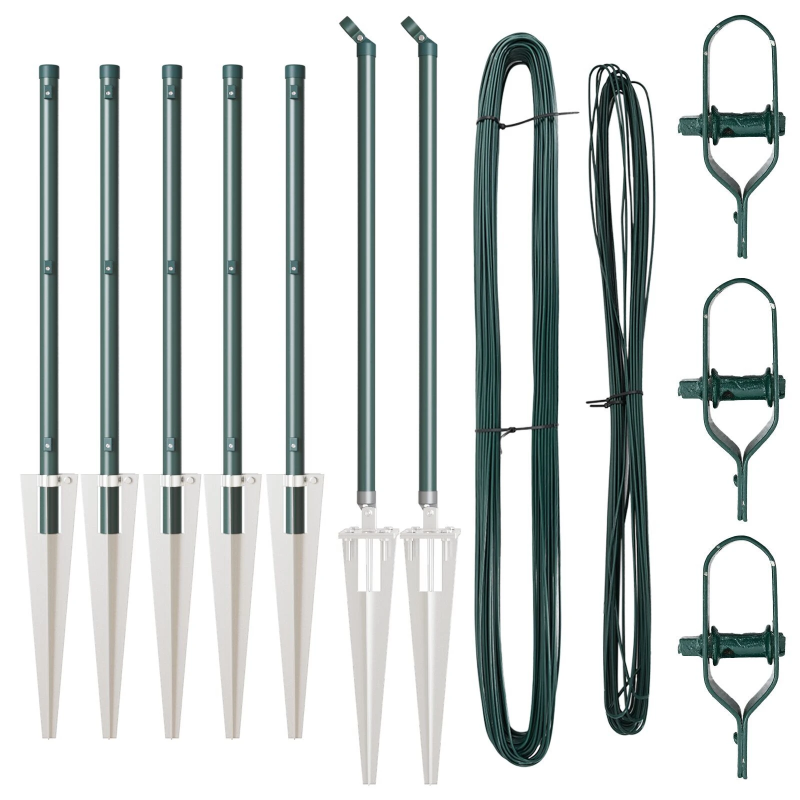 vidaXL Žoga āķis 7 pcs Zaļa Tērauds