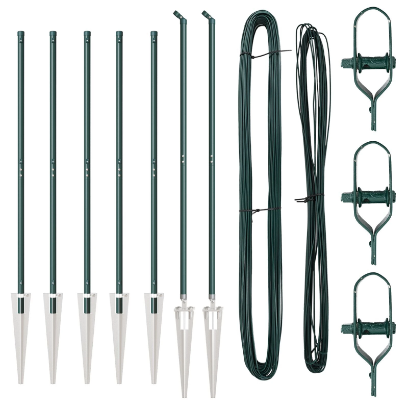 vidaXL Žoga āķis 7 pcs Zaļa Tērauds