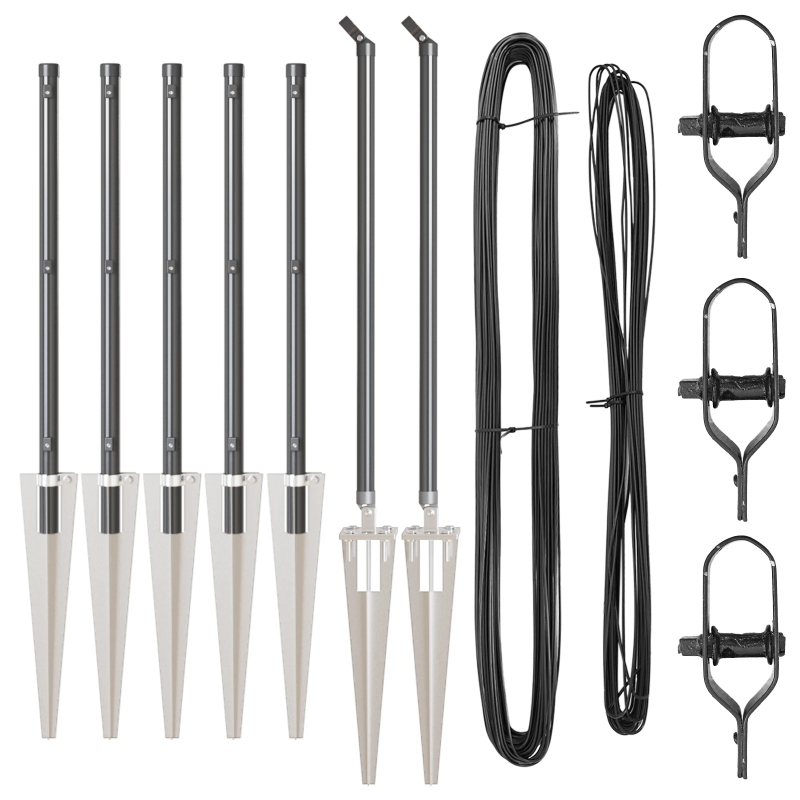 vidaXL Žoga āķis 7 pcs Pelēka Tērauds