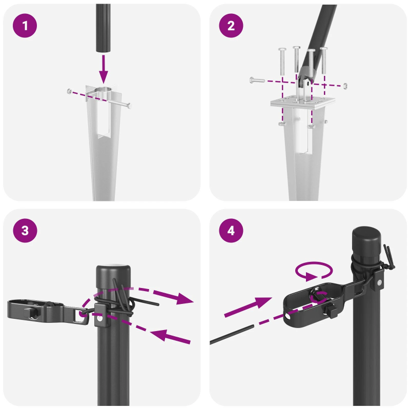 vidaXL Žoga āķis 7 pcs Pelēka Tērauds