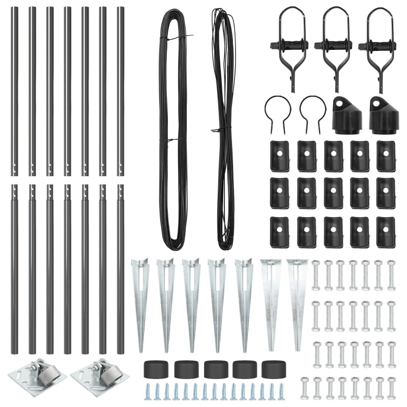 vidaXL Žoga āķis 7 pcs Pelēka Tērauds