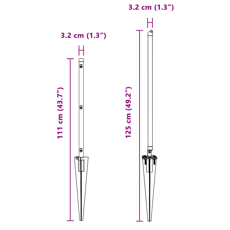vidaXL Žoga āķis 13 pcs Sudraba Tērauds