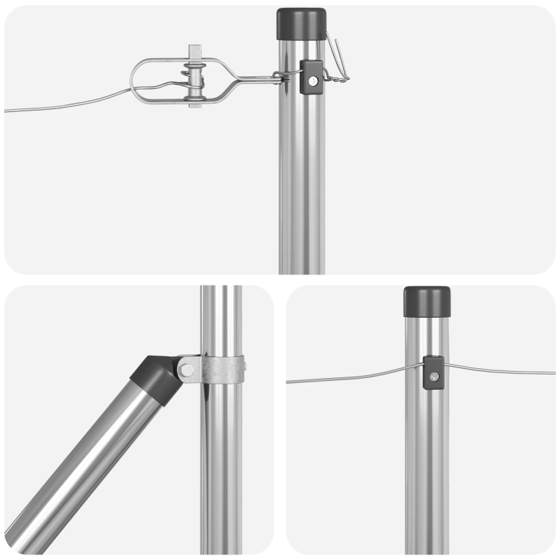 vidaXL Žoga āķis 7 pcs Sudraba Tērauds