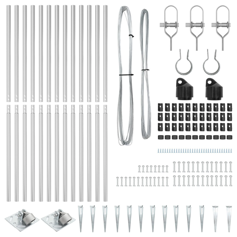 vidaXL Žoga āķis 13 pcs Sudraba Tērauds
