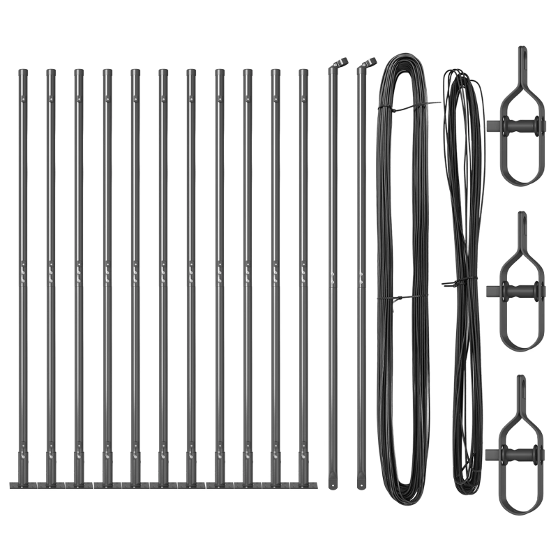 vidaXL Žoga āķis 13 pcs Pelēka Tērauds