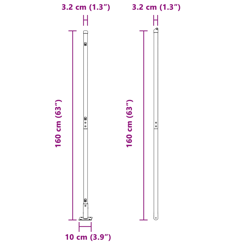 vidaXL Žoga āķis 7 pcs Pelēka Tērauds