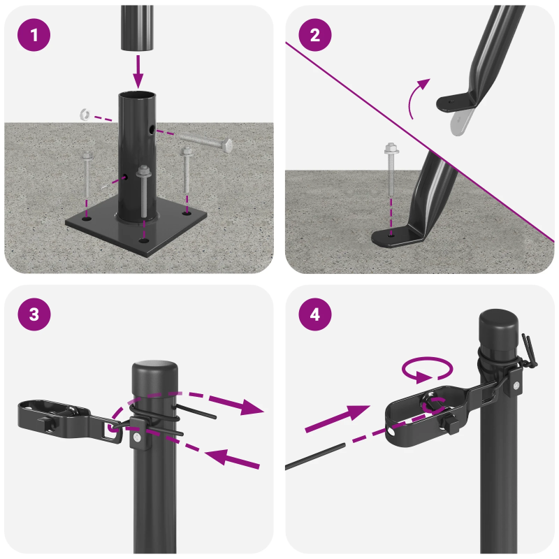 vidaXL Žoga āķis 7 pcs Pelēka Tērauds