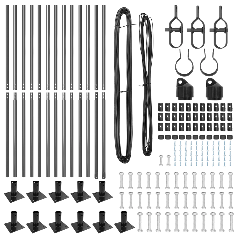 vidaXL Žoga āķis 13 pcs Pelēka Tērauds