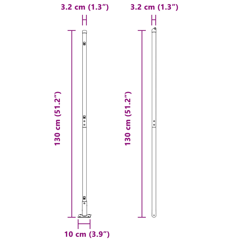 vidaXL Žoga āķis 7 pcs Sudraba Tērauds