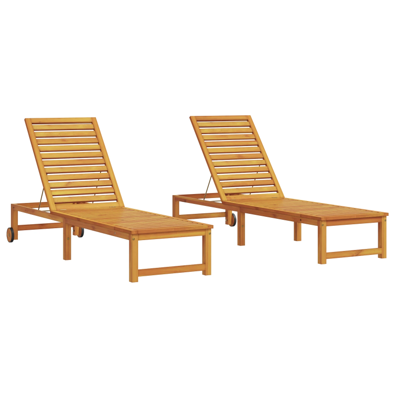 vidaXL Sauļošanās krēsls 2 pcs Brūna 202 x 53 x 89 cm