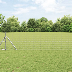 vidaXL Eiropas žogs Sudraba 0.4 x 10 m Karstās cinkotā dzelzs