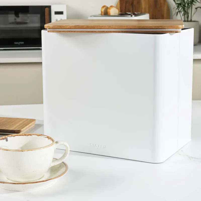 Salter BW12899WEU7 Toronto Bread Bin White-Wooden