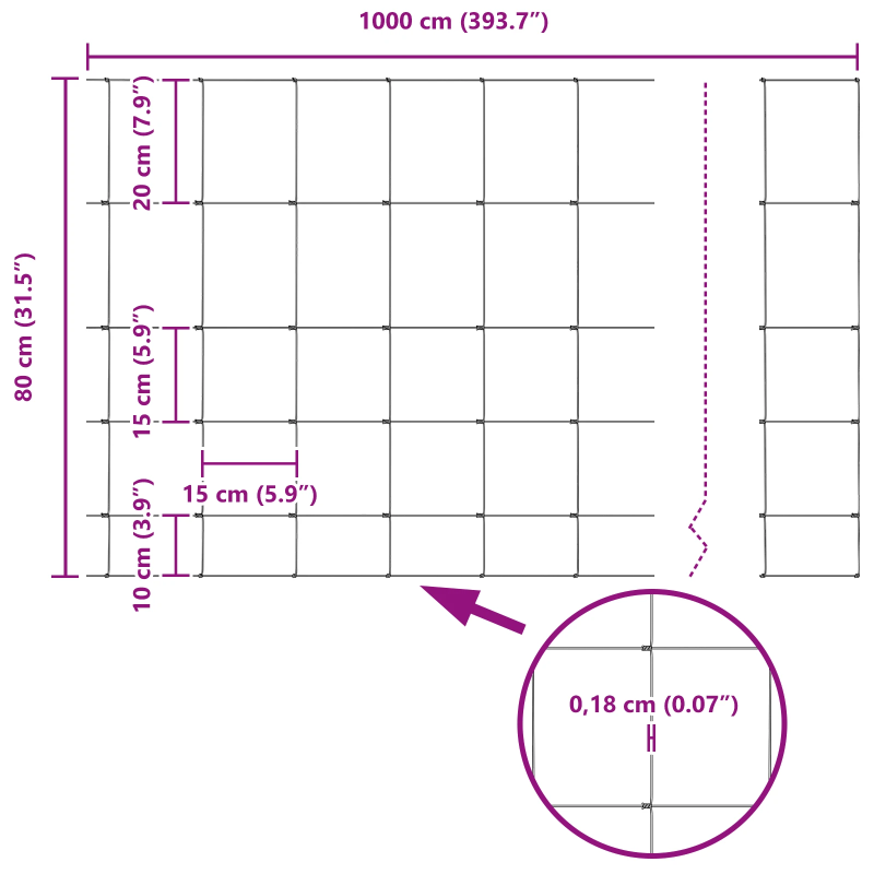 vidaXL Savvaļas žogs Karsti galvanizēts 1000 x 80 x 0,18 cm Dzelzs