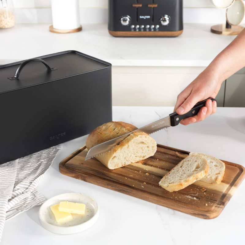 Salter BW13564EU7 Toronto Bread Bin with Chopping Board Black