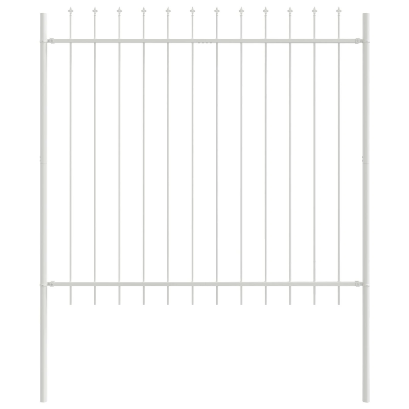 vidaXL Dārza žogs Balts 1,7 x 1,5 m Pulverkrāsots tērauds