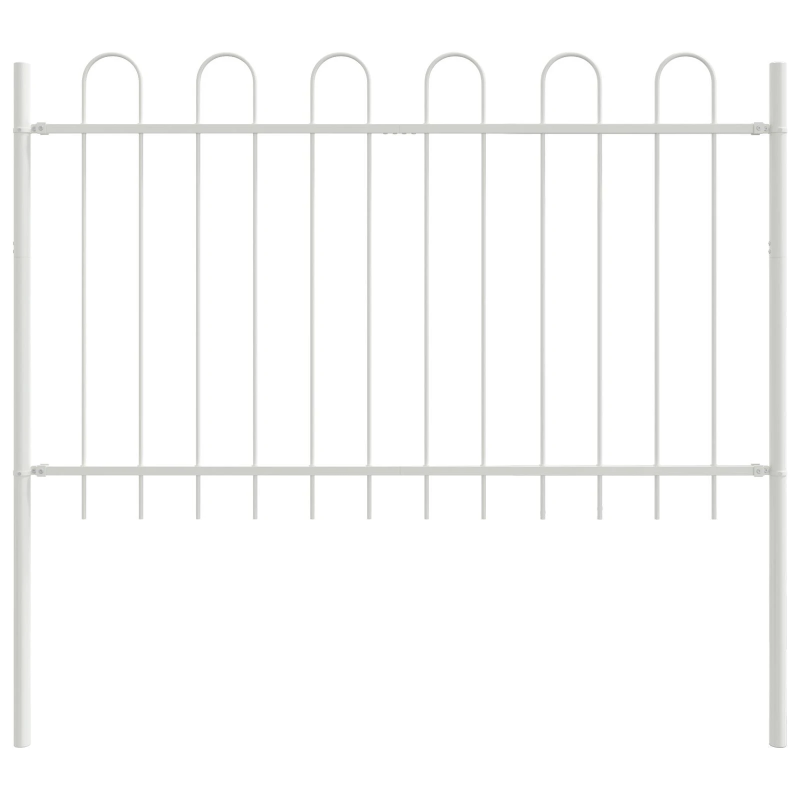 vidaXL Dārza žogs Balts 1,7 x 1 m Pulverkrāsots tērauds