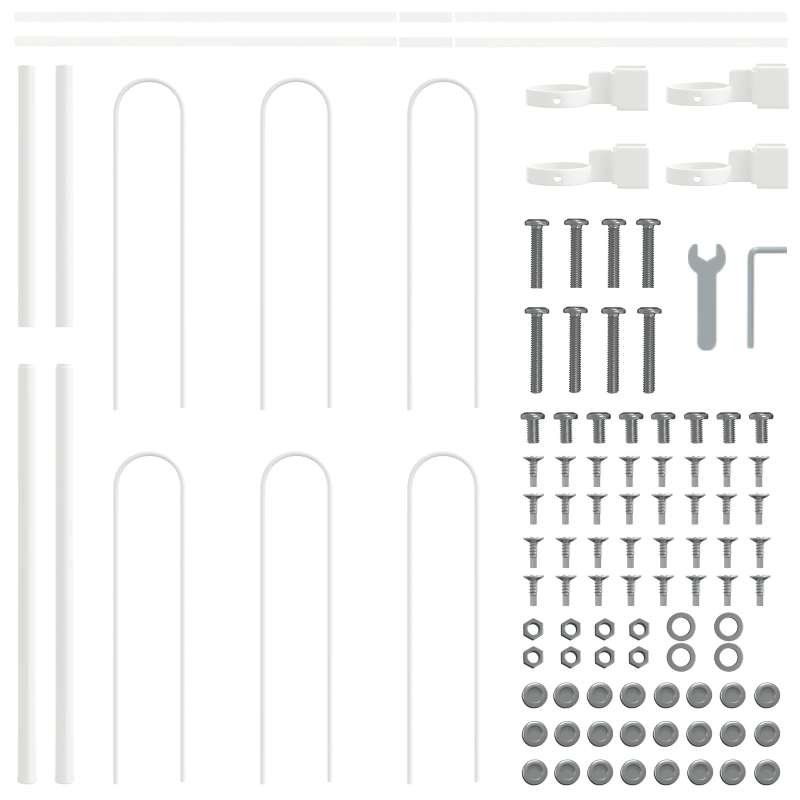 vidaXL Dārza žogs Balts 1.7 x 1.2 m Pulverkrāsots tērauds