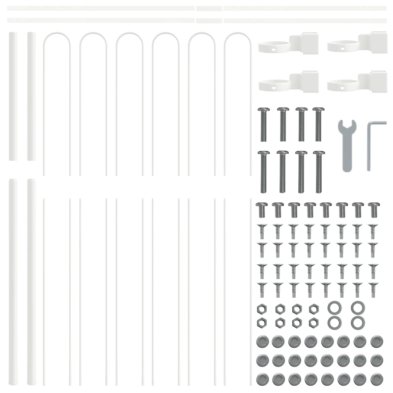 vidaXL Dārza žogs Balts 1,7 x 1,5 m Pulverkrāsots tērauds