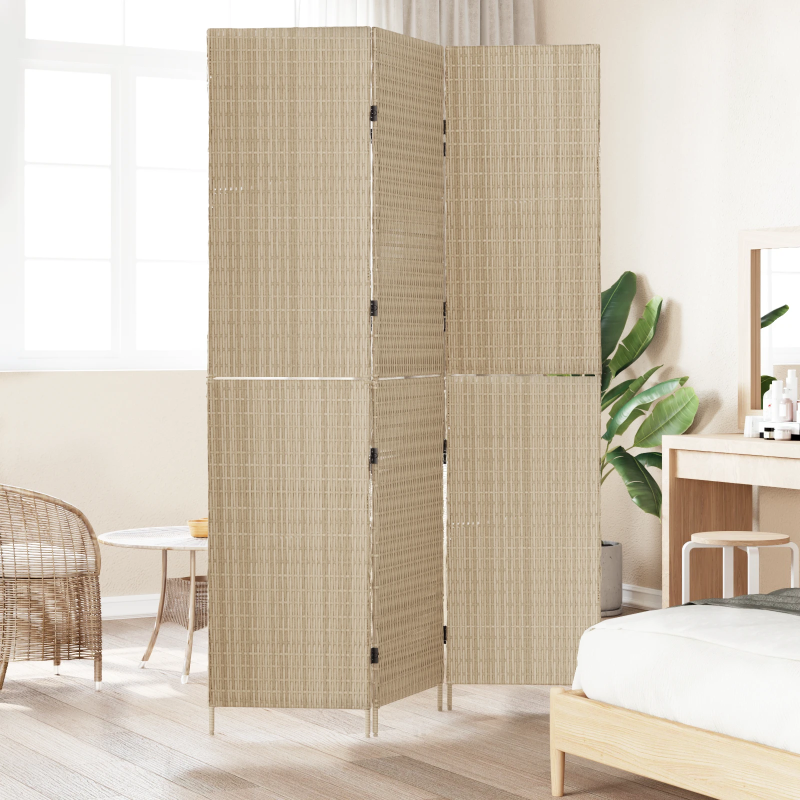 vidaXL Istabas dalītājs Bēša 146 x 200 cm poliratāns