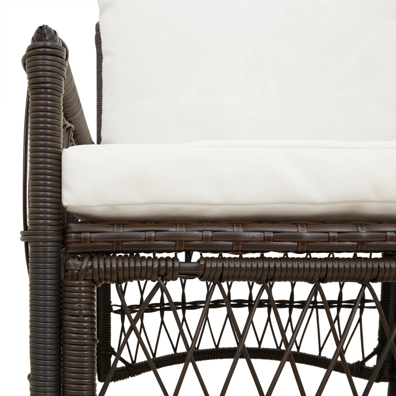 vidaXL Dārza krēsls ar spilvenu Brūna 73 x 61 x 77 cm poliratāns