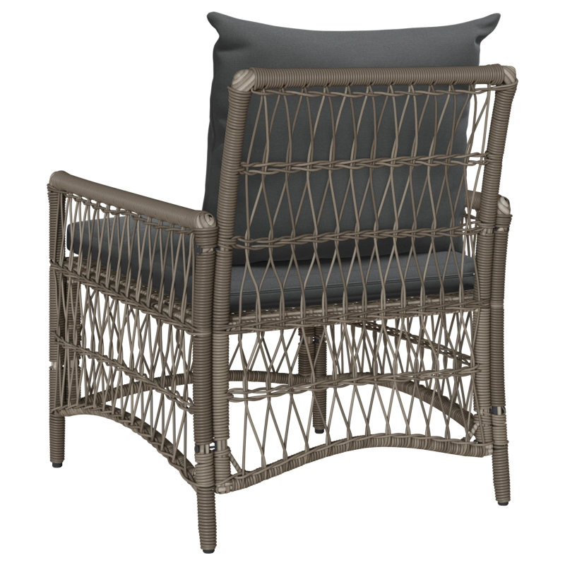 vidaXL Dārza krēsls ar spilvenu Pelēka 73 x 61 x 77 cm poliratāns