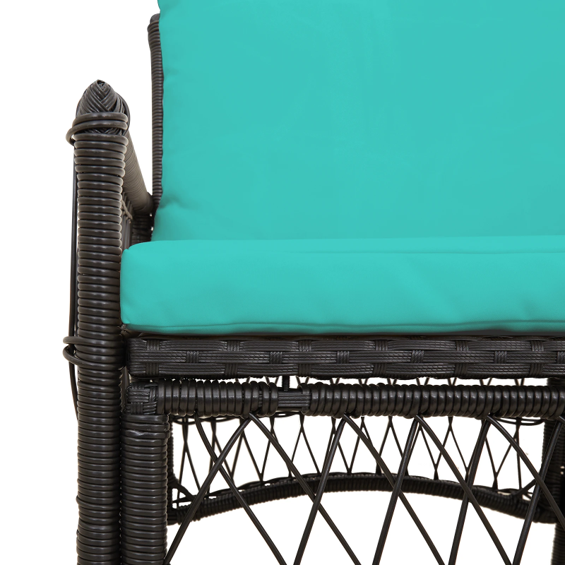 vidaXL Dārza krēsls ar spilvenu Melna 73 x 61 x 77 cm poliratāns