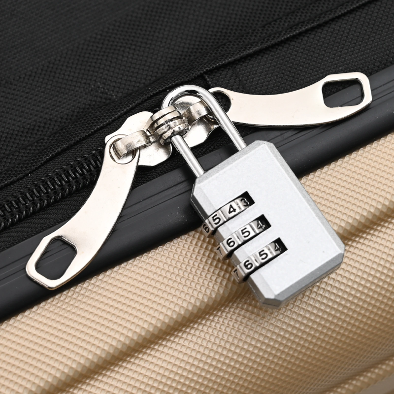 vidaXL Koferis ar slēdzeni šampanieša 43 x 27 x 66 cm ABS plastmasa