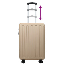 vidaXL Koferis ar slēdzeni šampanieša 50 x 30 x 76 cm ABS plastmasa