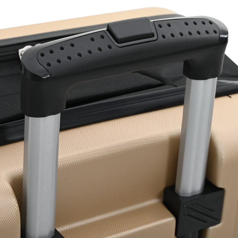 vidaXL Koferis ar slēdzeni šampanieša 50 x 30 x 76 cm ABS plastmasa