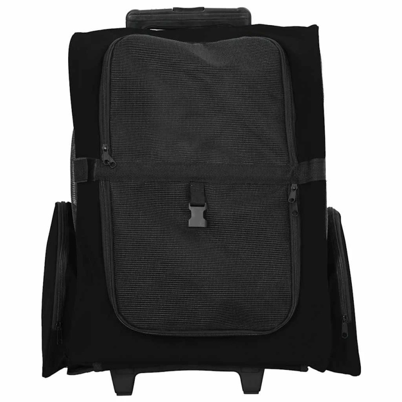 vidaXL mājdzīvnieku ratiņi, 3 vienā, dizains, melni, 48x32x,57-106, cm, oksfordas audums