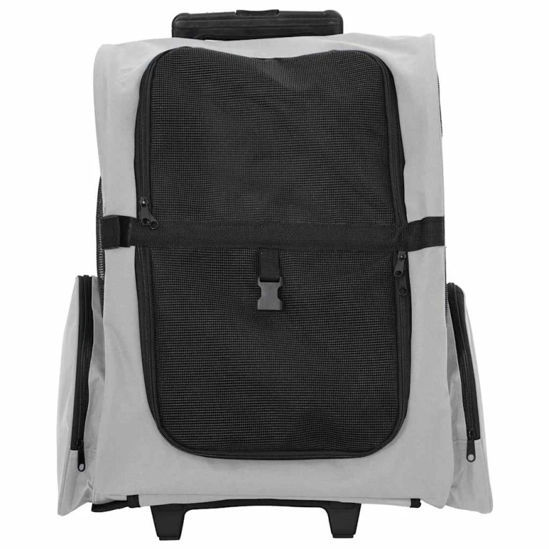 vidaXL mājdzīvnieku ratiņi 3 vienā, pelēks dizains, 48x32x,57-106, cm, oksfordas audums