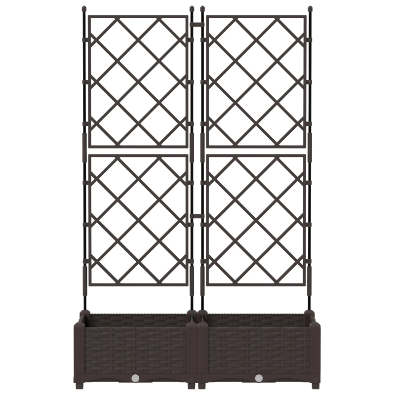 vidaXL Dārza stādītājs 2 pcs Brūna 80 x 40 x 125,5 cm Tērauds